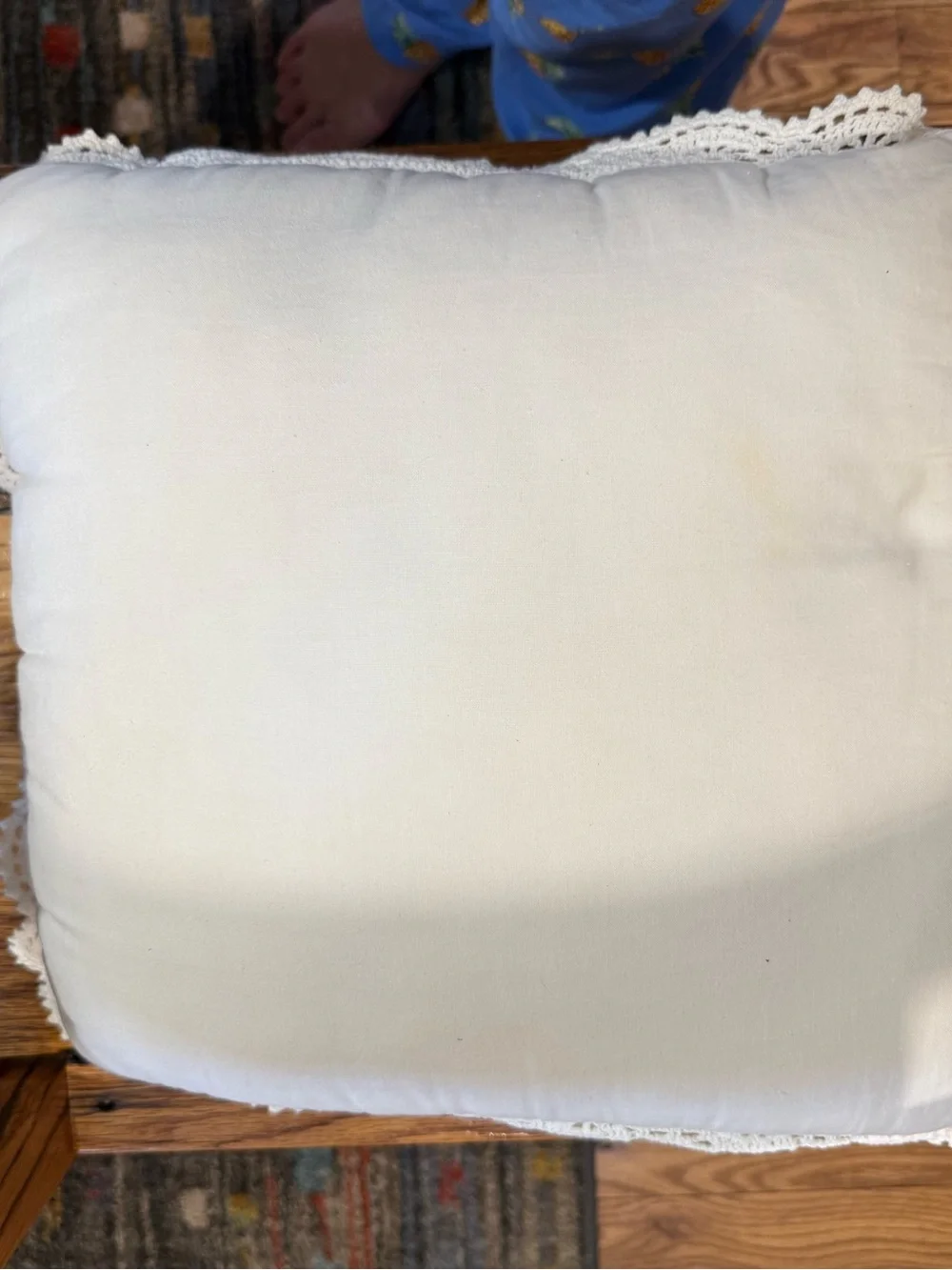 White Crochet Accent Pillow - Classic Home Accent